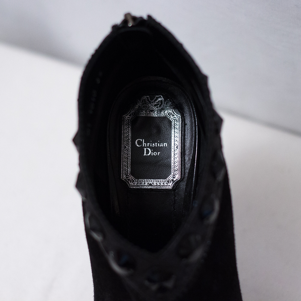 Trésor de femme Christian Dior bottines en daim et cuir noir 3